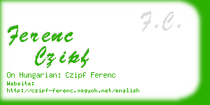 ferenc czipf business card